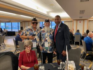 BVA Members Stephen Butler and Tracy Ferro pose with Major General Patrick Sargent and Oracle Health representative