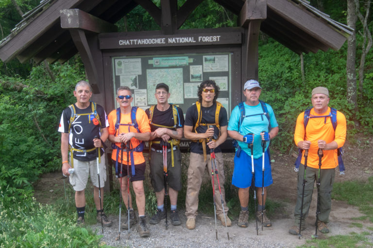 BVA Members and Guides standing in front of the Chattachoochee National Forest Sign