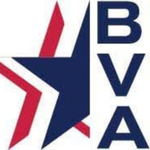red, white, and blue star with initials B V A